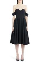 Women's Sara Battaglia Pleated Off The Shoulder Dress Us / 40 It - Black