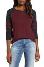 Women's Gibson Cozy Long Sleeve Varsity Top - Burgundy