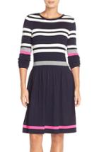 Women's Eliza J Stripe Sweater Fit & Flare Dress