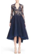 Women's Reem Acra Chantilly Lace & Embellished Tulle High/low Dress
