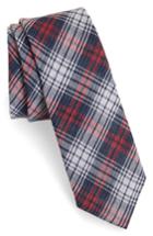 Men's 1901 Basin Plaid Cotton Tie, Size - Red