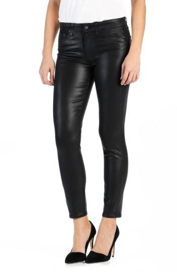 Women's Paige Transcend - Hoxton High Waist Ankle Skinny Jeans - Black
