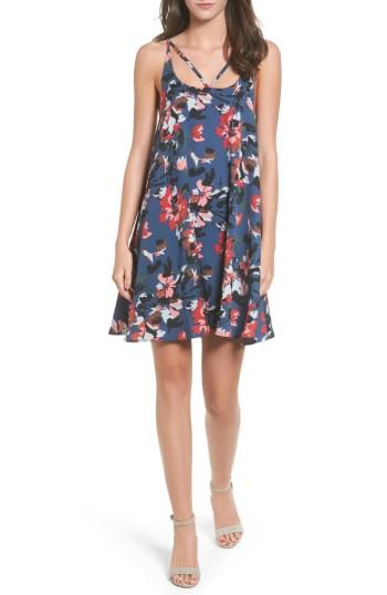 Women's Bp. Print Strappy Slipdress, Size - Blue
