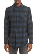 Men's R13 Raw-edge Plaid Flannel Sport Shirt