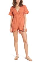 Women's Somedays Lovin Highway To Highway Fray Edge Romper - Coral