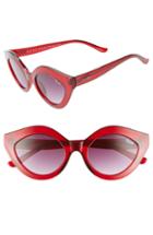 Women's Quay Australia Goodnight Kiss Cat Eye Sunglasses - Red / Purple Fade