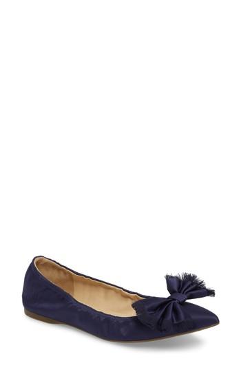 Women's J.crew Lottie Frayed Bow Flat M - Blue