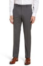 Men's Zanella Parker Flat Front Pindot Wool Trousers - Blue
