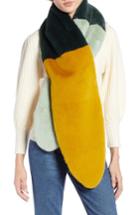 Women's Halogen X Atlantic-pacific Colorblock Faux Fur Stole, Size - Green