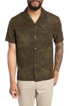 Men's Vince Palm Leaf Cabana Woven Shirt - Brown