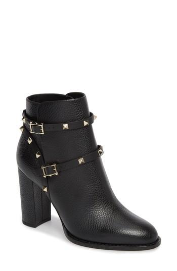 Women's Valentino Garavani 'rockstud' Block Heel Bootie .5us / 40.5eu - Black