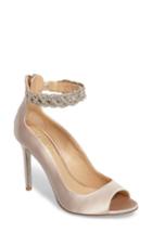 Women's Jewel Badgley Mischka Alanis Embellished Ankle Strap Pump .5 M - Metallic