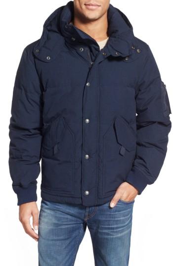 Men's Schott Nyc Hooded Down Jacket - Blue