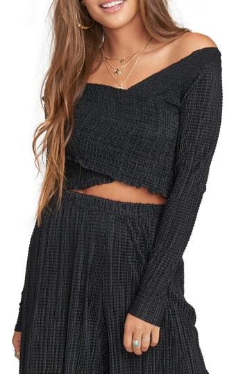 Women's Show Me Your Mumu Scrunch Crop Top - Black