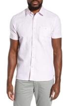 Men's Ted Baker London Graphit Slim Fit Cotton & Linen Sport Shirt (m) - Pink