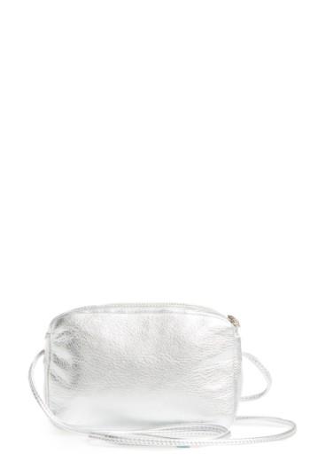 Baggu 'mini' Pebbled Leather Crossbody - Metallic