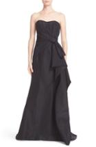 Women's Carolina Herrera Bow Detail Strapless Silk Faille Gown - Black