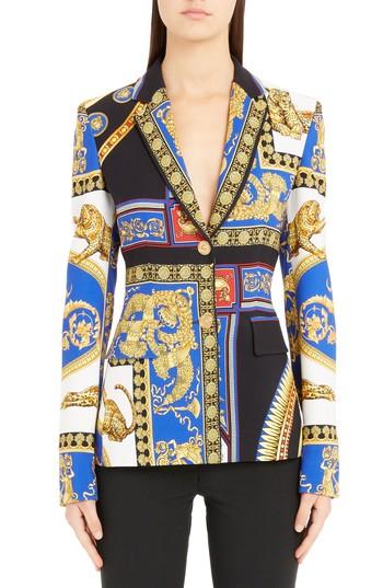 Women's Versace Casa Print Blazer Us / 40 It - Metallic