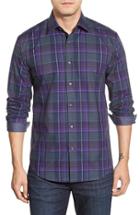 Men's Bugatchi Classic Fit Plaid Sport Shirt - Purple