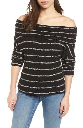 Women's Caslon Convertible Neck Knit Pullover, Size - Black