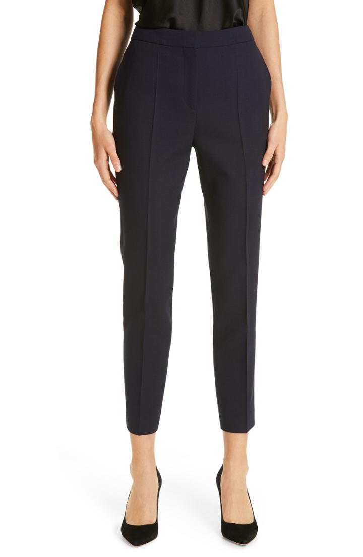 Women's Boss Stretch Wool Ankle Suit Pants - Blue
