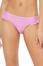Women's Topshop Rib Frill Bikini Bottom Us (fits Like 0) - Purple