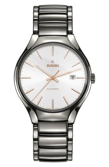 Men's Rado True Automatic Ceramic Bracelet Watch, 40mm