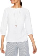 Women's Boden Katie Striped Linen Peasant Top