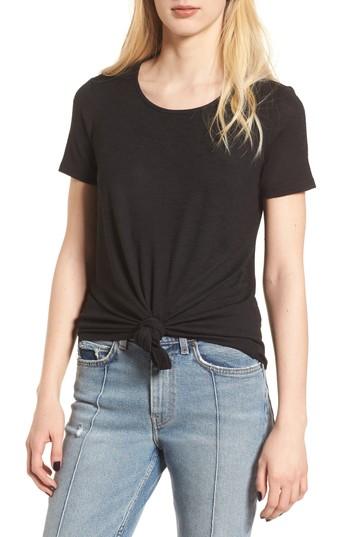 Women's Love, Fire Tie Front Tee - Black