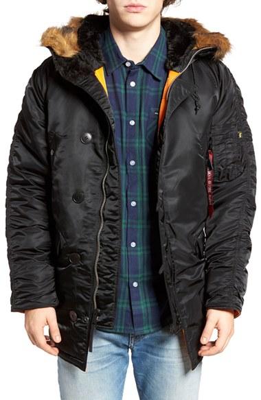 Men's Alpha Industries Slim Fit N-3b Parka - Black