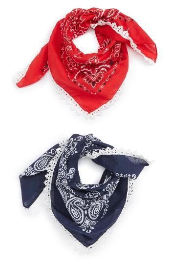 Women's Capelli Of New York 2-pack Lace Trim Bandanas
