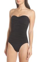 Women's Heidi Klein Ruched One-piece Swimsuit - Black