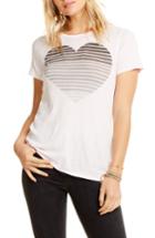 Women's Chaser Stripe Heart Tee - Coral