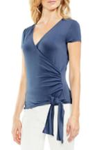 Women's Vince Camuto Side Tie Faux Wrap Top, Size - Blue
