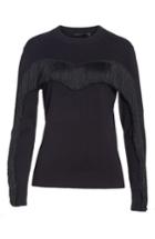 Women's Ted Baker London Aniebal Fringe Trim Sweater - Black