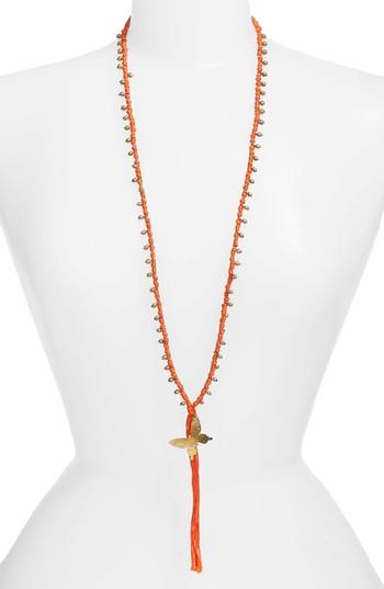 Women's Mad Jewels Madame Butterfly Pendant Tassel Necklace