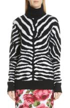 Women's Michael Kors Intarsia Zebra Print Cashmere Sweater - Black