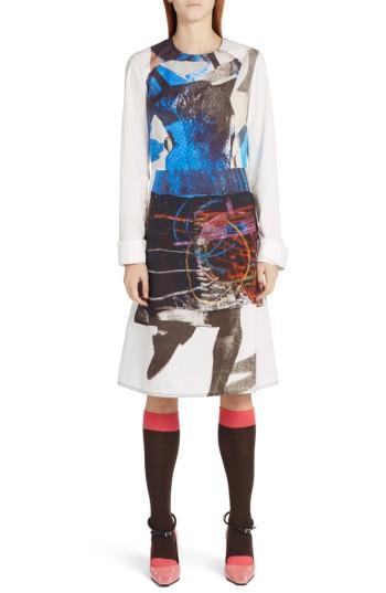 Women's Marni Sally Smart Print A-line Dress Us / 42 It - Blue