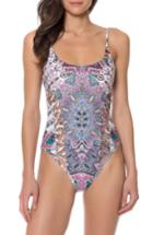 Women's Red Carter Cutout One-piece Swimsuit - Blue/green
