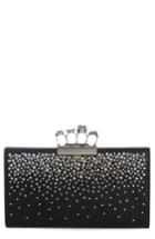 Alexander Mcqueen Studded Knuckle Clasp Leather Clutch -
