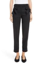 Women's Simone Rocha Bow Pocket Straight Leg Stretch Wool Pants Us / 10 Uk - Black