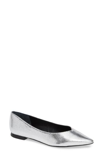Women's Marc Fisher Ltd Saco Pointy Toe Flat M - Metallic