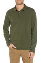 Men's Vince Regular Fit Garment Dye Long Sleeve Polo, Size - Green