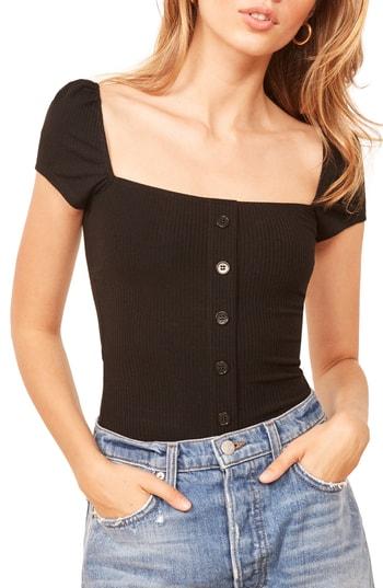 Women's Reformation Lulu Top - Black