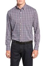 Men's Peter Millar Clyde Plaid Performance Sport Shirt - Blue