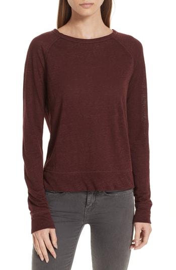 Women's Vince Linen Pullover - Burgundy