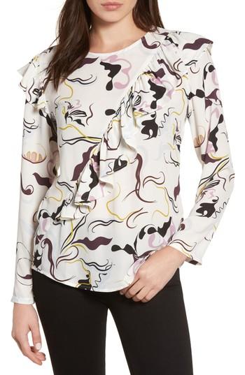 Women's Halogen Ruffle Detail Top, Size - Ivory