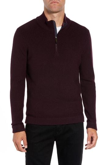 Men's Ted Baker London Lohas Slim Fit Funnel Neck Sweater (m) - Purple