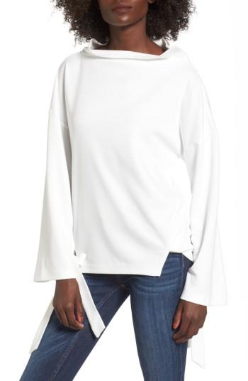 Women's J.o.a. Tie Sleeve Sweater - White