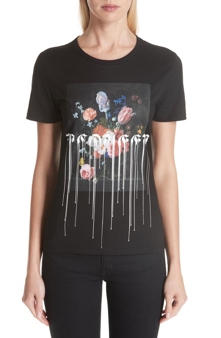Women's Alexander Mcqueen Paint Drip Tee Us / 34 It - Black